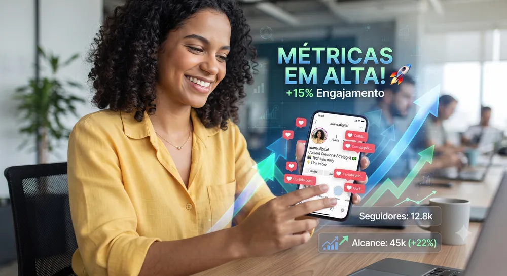 Pessoa com bio otimizada recebendo mais engajamento