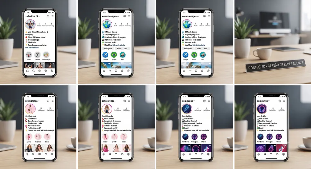 Múltiplos celulares com bios para diferentes nichos