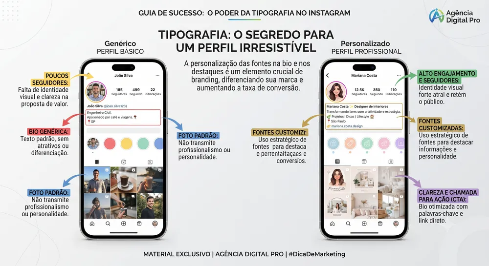 Dois perfis comparados: genérico versus personalizado